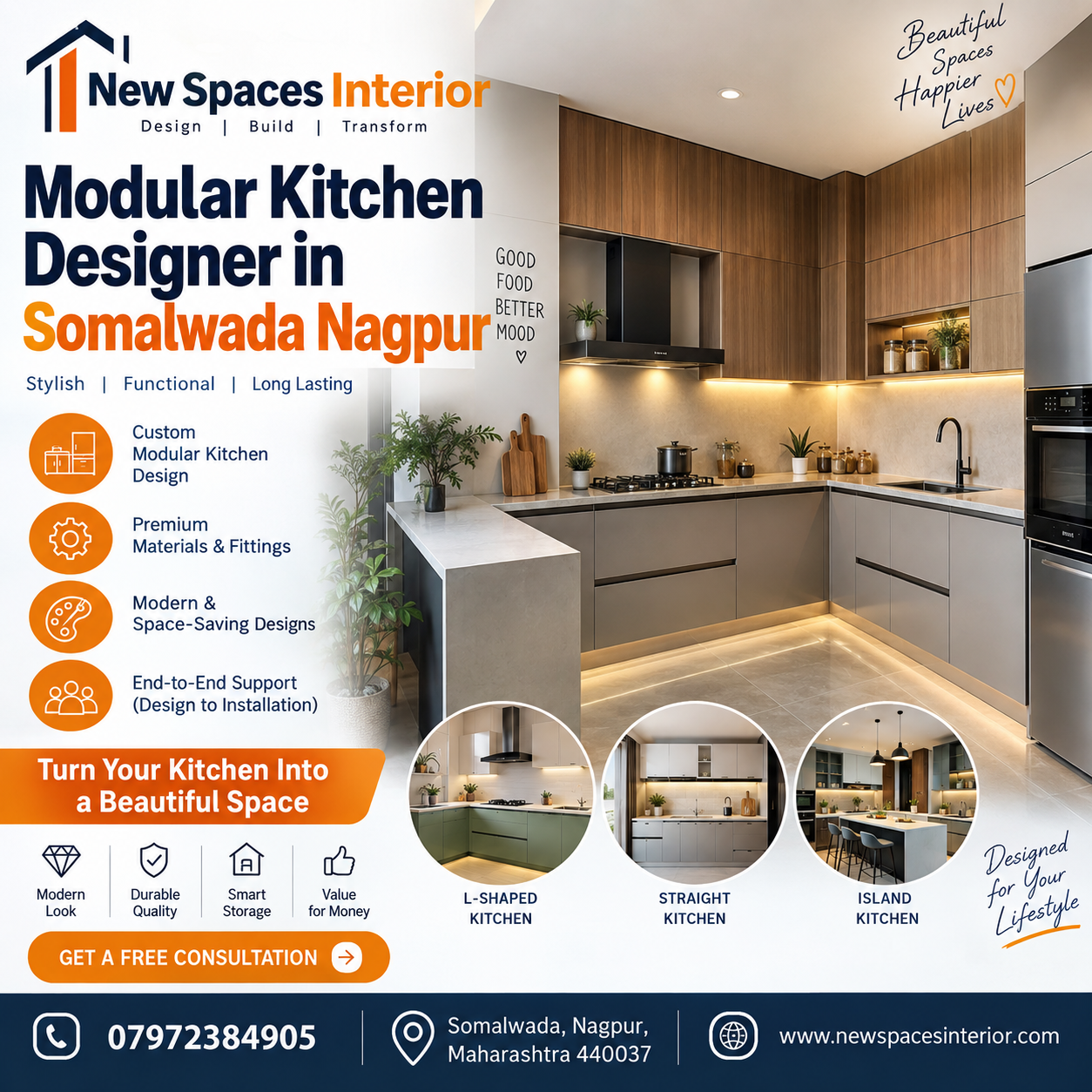 Modular Kitchen Designer in Somalwada Nagpur